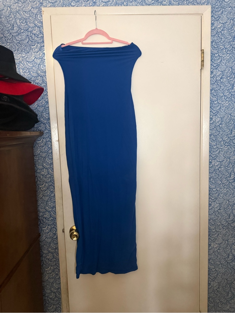 SKIMS Royal Blue Maxi Skirt - Sleek Stretch Jersey